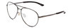 Profile View of Smith Optics Layback Designer Progressive Lens Blue Light Blocking Eyeglasses in Gun Metal Silver Black Unisex Aviator Full Rim Metal 60 mm with Blue Light Zone functionality illustration laid over the lens