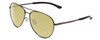 Profile View of Smith Optics Layback Designer Polarized Reading Sunglasses with Custom Cut Powered Sun Flower Yellow Lenses in Gun Metal Silver Black Unisex Aviator Full Rim Metal 60 mm