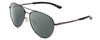 Profile View of Smith Optics Layback Designer Polarized Reading Sunglasses with Custom Cut Powered Smoke Grey Lenses in Gun Metal Silver Black Unisex Aviator Full Rim Metal 60 mm