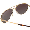 Close Up View of Smith Layback Unisex Aviator Sunglasses Matte Gold/Polarized Brown Gradient 60mm