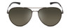 Front View of Smith Layback Unisex Aviator Sunglass Gun Metal Silver/Polarized Gray Green 60mm