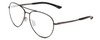Profile View of Smith Optics Layback Designer Reading Eye Glasses in Matte Gun Metal Silver Unisex Aviator Full Rim Metal 60 mm