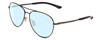 Profile View of Smith Optics Layback Designer Progressive Lens Blue Light Blocking Eyeglasses in Matte Gun Metal Silver Unisex Aviator Full Rim Metal 60 mm
