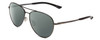 Profile View of Smith Optics Layback Designer Polarized Sunglasses with Custom Cut Smoke Grey Lenses in Matte Gun Metal Silver Unisex Aviator Full Rim Metal 60 mm