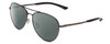 Profile View of Smith Optics Layback Designer Polarized Reading Sunglasses with Custom Cut Powered Smoke Grey Lenses in Matte Gun Metal Silver Unisex Aviator Full Rim Metal 60 mm
