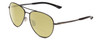 Profile View of Smith Optics Layback Designer Polarized Reading Sunglasses with Custom Cut Powered Sun Flower Yellow Lenses in Matte Gun Metal Silver Unisex Aviator Full Rim Metal 60 mm