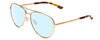 Profile View of Smith Optics Layback Designer Blue Light Blocking Eyeglasses in Rose Gold Unisex Aviator Full Rim Metal 60 mm