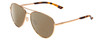 Profile View of Smith Optics Layback Designer Polarized Reading Sunglasses with Custom Cut Powered Amber Brown Lenses in Rose Gold Unisex Aviator Full Rim Metal 60 mm