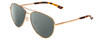 Profile View of Smith Optics Layback Designer Polarized Reading Sunglasses with Custom Cut Powered Smoke Grey Lenses in Rose Gold Unisex Aviator Full Rim Metal 60 mm