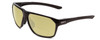 Profile View of Smith Optics Leadout PivLock Designer Polarized Reading Sunglasses with Custom Cut Powered Sun Flower Yellow Lenses in Gloss Black Unisex Square Full Rim Acetate 63 mm