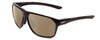 Profile View of Smith Optics Leadout PivLock Designer Polarized Reading Sunglasses with Custom Cut Powered Amber Brown Lenses in Gloss Black Unisex Square Full Rim Acetate 63 mm