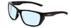Profile View of Smith Optics Longfin Designer Progressive Lens Blue Light Blocking Eyeglasses in Gloss Black Unisex Wrap Full Rim Acetate 59 mm