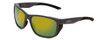 Profile View of Smith Longfin Unisex Sunglasses Matte Cement Grey/CP Polarized Green Mirror 59mm