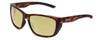 Profile View of Smith Optics Longfin Designer Polarized Reading Sunglasses with Custom Cut Powered Sun Flower Yellow Lenses in Matte Tortoise Havana Gold Unisex Rectangle Full Rim Acetate 59 mm