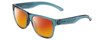 Profile View of Smith Optics Lowdown 2 Designer Polarized Sunglasses with Custom Cut Red Mirror Lenses in Crystal Stone Blue Green Unisex Classic Full Rim Acetate 55 mm