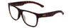 Profile View of Smith Optics Lowdown 2 Designer Reading Eye Glasses in Matte Tortoise Havana Brown Gold Unisex Classic Full Rim Acetate 55 mm