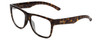 Profile View of Smith Optics Lowdown 2 Designer Progressive Lens Blue Light Blocking Eyeglasses in Vintage Tortoise Havana Brown Gold Unisex Classic Full Rim Acetate 55 mm with Blue Light Zone functionality illustration laid over the lens