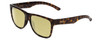 Profile View of Smith Optics Lowdown 2 Designer Polarized Reading Sunglasses with Custom Cut Powered Sun Flower Yellow Lenses in Vintage Tortoise Havana Brown Gold Unisex Classic Full Rim Acetate 55 mm