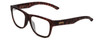Profile View of Smith Optics Lowdown Slim 2 Designer Reading Eye Glasses in Matte Tortoise Havana Gold Unisex Classic Full Rim Acetate 53 mm