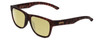 Profile View of Smith Optics Lowdown Slim 2 Designer Polarized Reading Sunglasses with Custom Cut Powered Sun Flower Yellow Lenses in Matte Tortoise Havana Gold Unisex Classic Full Rim Acetate 53 mm
