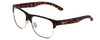 Profile View of Smith Optics Lowdown Split Designer Bi-Focal Prescription Rx Eyeglasses in Matte Tortoise Havana Gold Unisex Classic Semi-Rimless Acetate 56 mm