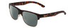 Profile View of Smith Optics Lowdown Split Designer Polarized Sunglasses with Custom Cut Smoke Grey Lenses in Matte Tortoise Havana Gold Unisex Classic Semi-Rimless Acetate 56 mm