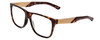 Profile View of Smith Optics Lowdown Steel Designer Single Vision Prescription Rx Eyeglasses in Dark Tortoise Havana Gold Unisex Classic Full Rim Acetate 56 mm