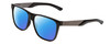 Profile View of Smith Optics Lowdown Steel XL Designer Polarized Sunglasses with Custom Cut Blue Mirror Lenses in Gloss Black Unisex Classic Full Rim Acetate 59 mm