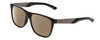 Profile View of Smith Optics Lowdown Steel XL Designer Polarized Sunglasses with Custom Cut Amber Brown Lenses in Gloss Black Unisex Classic Full Rim Acetate 59 mm