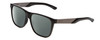 Profile View of Smith Optics Lowdown Steel XL Designer Polarized Sunglasses with Custom Cut Smoke Grey Lenses in Gloss Black Unisex Classic Full Rim Acetate 59 mm