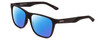Profile View of Smith Optics Lowdown Steel XL Designer Polarized Reading Sunglasses with Custom Cut Powered Blue Mirror Lenses in Matte Black Unisex Classic Full Rim Acetate 59 mm