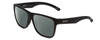 Profile View of Smith Optics Lowdown Xl 2 Designer Polarized Sunglasses with Custom Cut Smoke Grey Lenses in Matte Black Unisex Classic Full Rim Acetate 60 mm