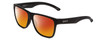 Profile View of Smith Optics Lowdown Xl 2 Designer Polarized Sunglasses with Custom Cut Red Mirror Lenses in Matte Black Unisex Classic Full Rim Acetate 60 mm