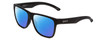Profile View of Smith Optics Lowdown Xl 2 Designer Polarized Reading Sunglasses with Custom Cut Powered Blue Mirror Lenses in Matte Black Unisex Classic Full Rim Acetate 60 mm
