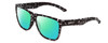 Profile View of Smith Optics Lowdown Xl 2 Designer Polarized Reading Sunglasses with Custom Cut Powered Green Mirror Lenses in Matte Black Marble Tortoise Unisex Classic Full Rim Acetate 60 mm