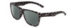 Profile View of Smith Optics Lowdown Xl 2 Designer Polarized Reading Sunglasses with Custom Cut Powered Smoke Grey Lenses in Matte Black Marble Tortoise Unisex Classic Full Rim Acetate 60 mm