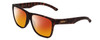 Profile View of Smith Optics Lowdown Xl 2 Designer Polarized Sunglasses with Custom Cut Red Mirror Lenses in Matte Tortoise Havana Gold Unisex Classic Full Rim Acetate 60 mm