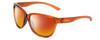 Profile View of Smith Optics Monterey Designer Polarized Sunglasses with Custom Cut Red Mirror Lenses in Crystal Tobacco Ladies Cateye Full Rim Acetate 58 mm