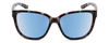 Front View of Smith Monterey Cateye Sunglasses in Tortoise/CP Glass Polarized Blue Mirror 58mm