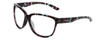 Profile View of Smith Optics Monterey Designer Reading Eye Glasses in Sky Tortoise Havana Marble Brown Ladies Cateye Full Rim Acetate 58 mm