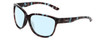 Profile View of Smith Optics Monterey Designer Progressive Lens Blue Light Blocking Eyeglasses in Sky Tortoise Havana Marble Brown Ladies Cateye Full Rim Acetate 58 mm