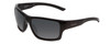 Profile View of Smith Outback Unisex Square Designer Sunglasses Gloss Black/Polarized Gray 59 mm