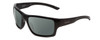 Profile View of Smith Optics Outback Designer Polarized Sunglasses with Custom Cut Smoke Grey Lenses in Gloss Black Unisex Square Full Rim Acetate 59 mm