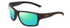 Profile View of Smith Optics Outback Designer Polarized Reading Sunglasses with Custom Cut Powered Green Mirror Lenses in Matte Gravy Grey Unisex Square Full Rim Acetate 59 mm