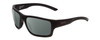 Profile View of Smith Optics Outback Elite Designer Polarized Sunglasses with Custom Cut Smoke Grey Lenses in Matte Black Unisex Square Full Rim Acetate 59 mm