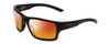 Profile View of Smith Optics Outback Elite Designer Polarized Sunglasses with Custom Cut Red Mirror Lenses in Matte Black Unisex Square Full Rim Acetate 59 mm