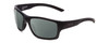 Profile View of Smith Optics Outback Elite Designer Polarized Reading Sunglasses with Custom Cut Powered Smoke Grey Lenses in Matte Deep Ink Navy Blue Cobalt Unisex Square Full Rim Acetate 59 mm
