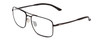 Profile View of Smith Optics Outcome Designer Progressive Lens Blue Light Blocking Eyeglasses in Matte Black Unisex Aviator Full Rim Metal 59 mm with Blue Light Zone functionality illustration laid over the lens