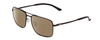 Profile View of Smith Optics Outcome Designer Polarized Sunglasses with Custom Cut Amber Brown Lenses in Matte Black Unisex Aviator Full Rim Metal 59 mm
