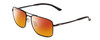 Profile View of Smith Optics Outcome Designer Polarized Sunglasses with Custom Cut Red Mirror Lenses in Matte Black Unisex Aviator Full Rim Metal 59 mm